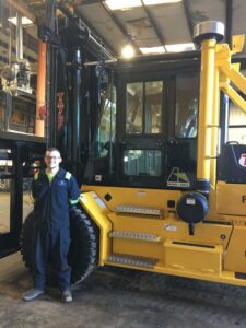 Jace Ewing Refurbishes Taylor Forklift 