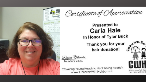 Hugg & Hall Employee Donates To Children With Hair Loss