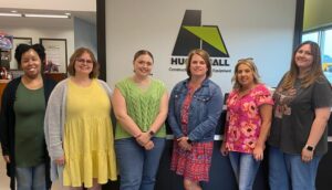 Sarah White (fourth from left) with the other members of the CER team.