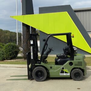 a Hugg & Hall Forklift with standard forks. 