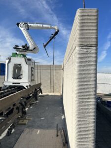 Alquist 3D Concrete Printer on a track.