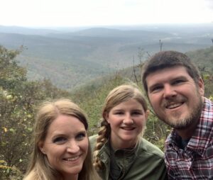 Wes, Taylor service technician, hiking with his family